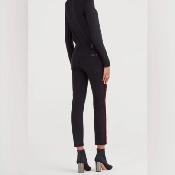 7 For All Mankind Blair High Rise Velvet Stripe Jeans size 31 - Picture 3 of 4